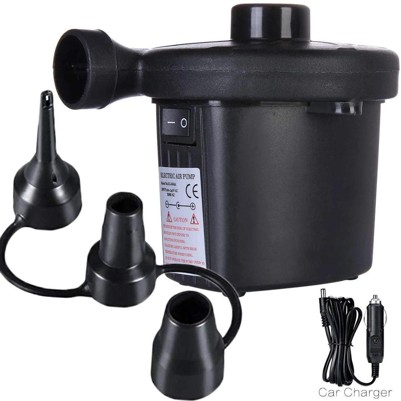 Quick-Fill AC Electric Air Pump Car Charger Portable Air Inflatable Mattress Pumps for Inflatables Raft Bed Boat Pool Toy