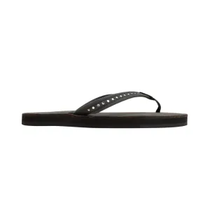 RAINBOW 101CLTSNK/PBLK  CRYSTAL SING LAY ARCH YTH'S (Medium) Black Leather Narrow Strap Sandals