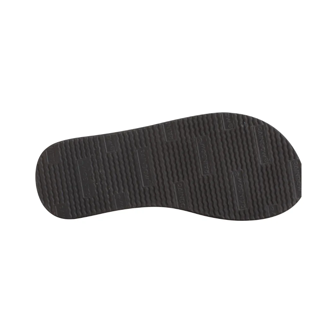 RAINBOW 101CLTSNK/PBLK  CRYSTAL SING LAY ARCH YTH'S (Medium) Black Leather Narrow Strap Sandals
