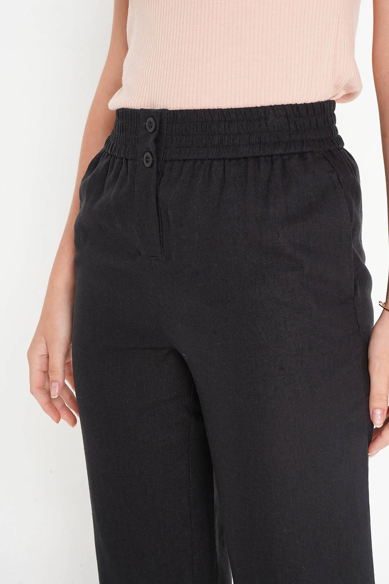 REFORME Linen Ankle Length Cozy Pants