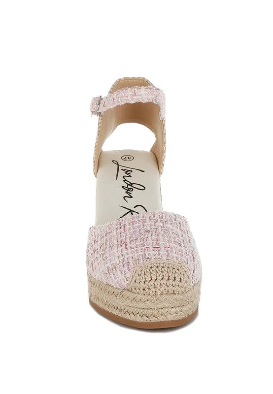 Regatta Tweed Round Toe Woven Wedges