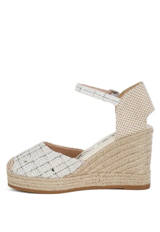 Regatta Tweed Round Toe Woven Wedges