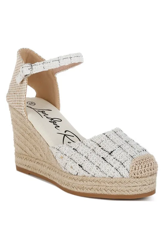 Regatta Tweed Round Toe Woven Wedges