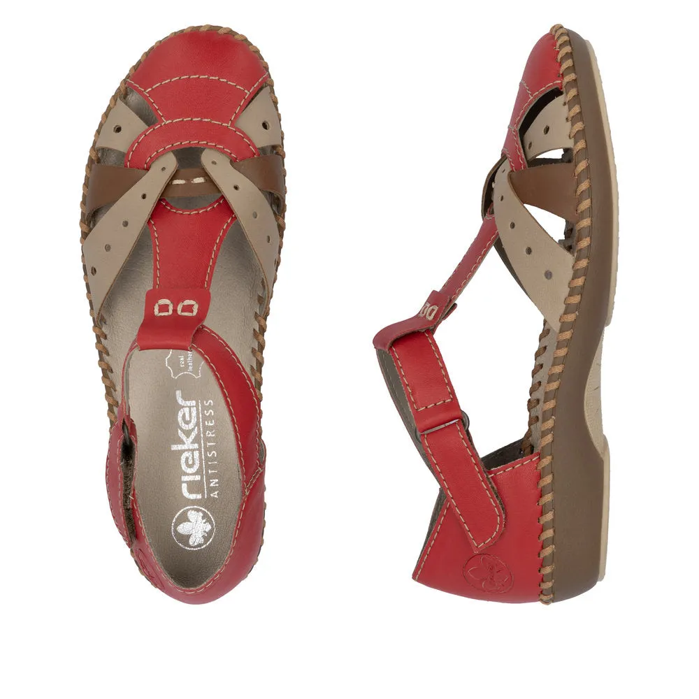 Rieker - M1655-33 - Rosso/Beige/Cayenne - Sandals