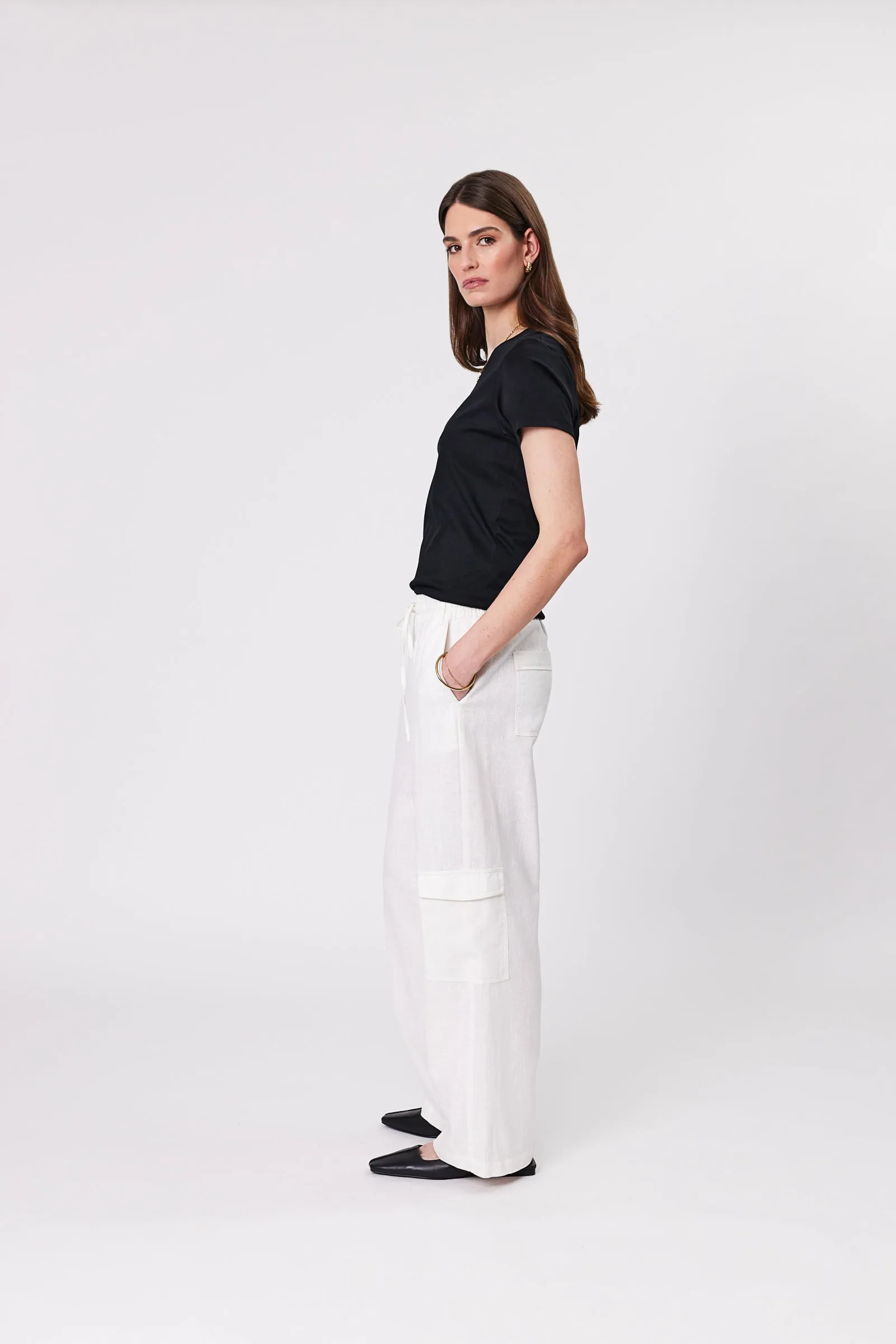 Roma Cargo Pant - White