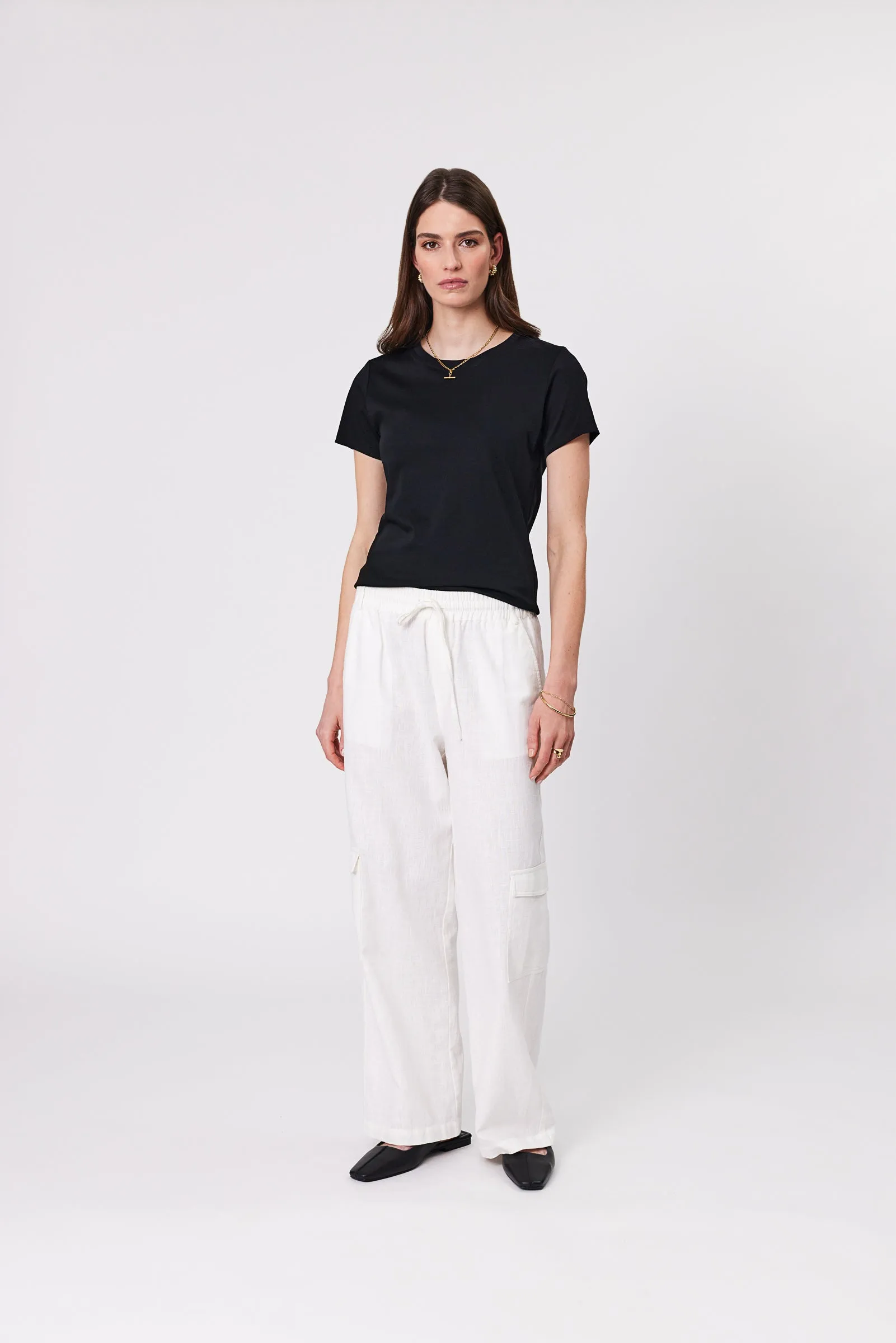 Roma Cargo Pant - White