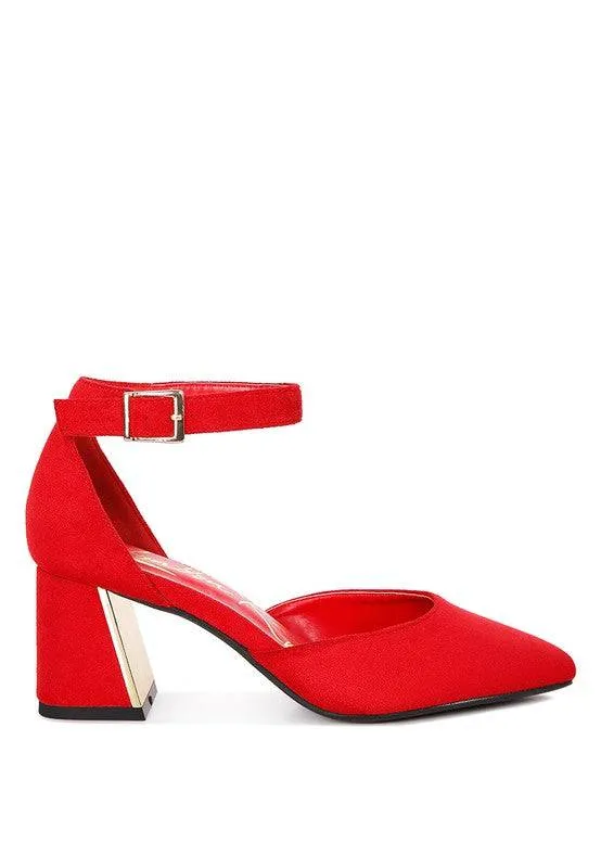 Rory Metallic Sling Detail Block Heel Sandals