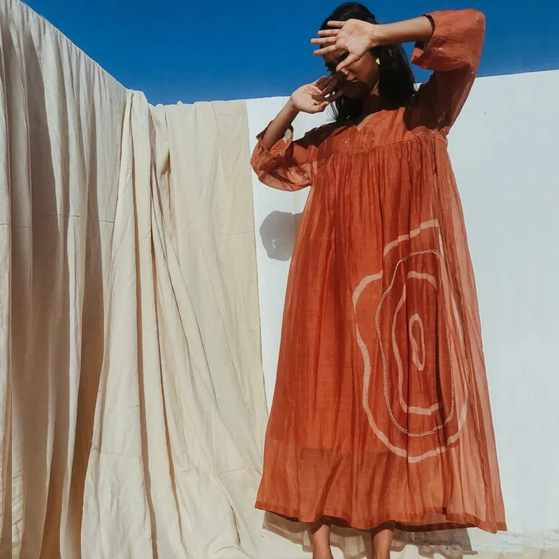 Rust Orange Arazi Dress