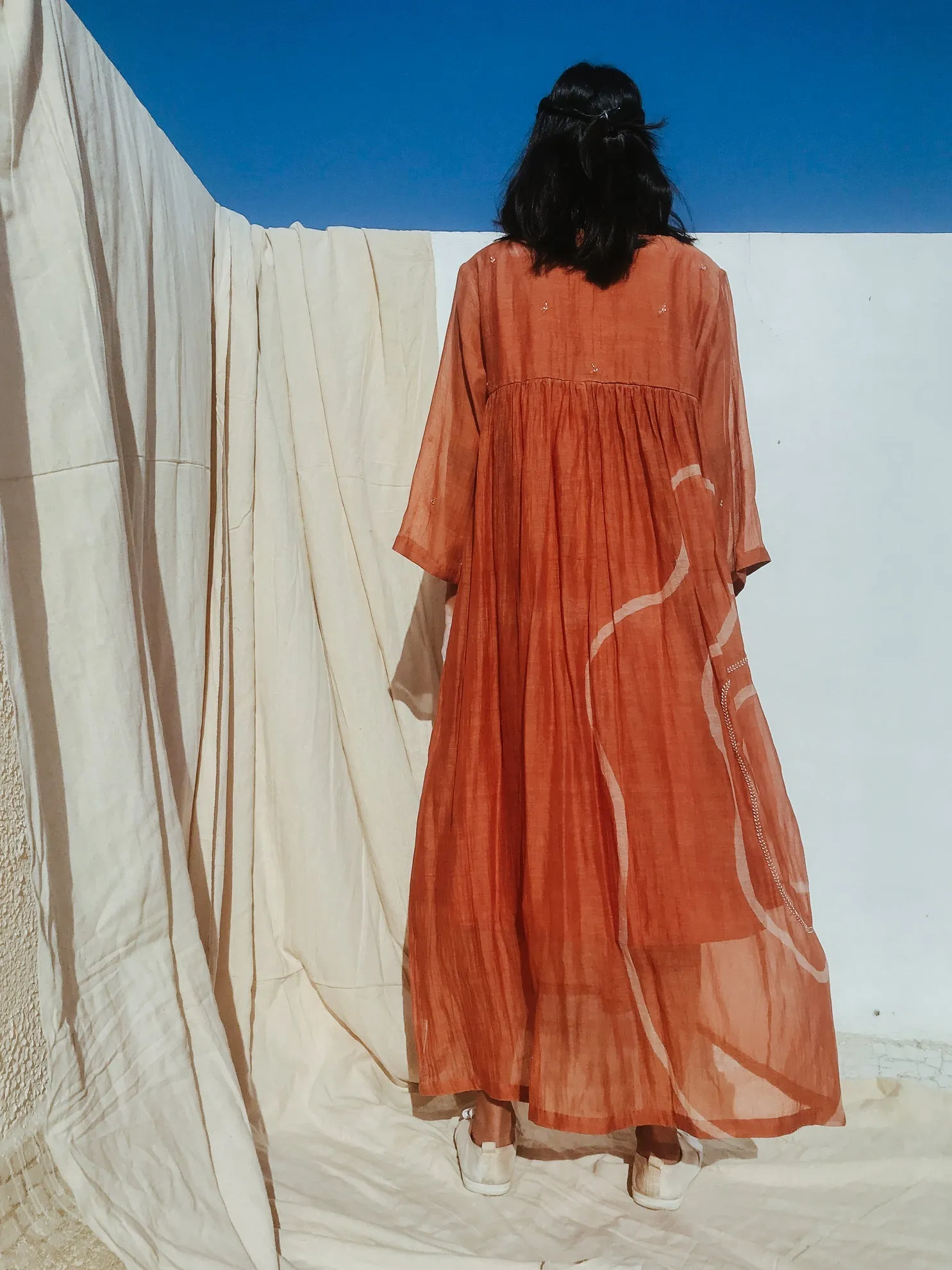 Rust Orange Arazi Dress