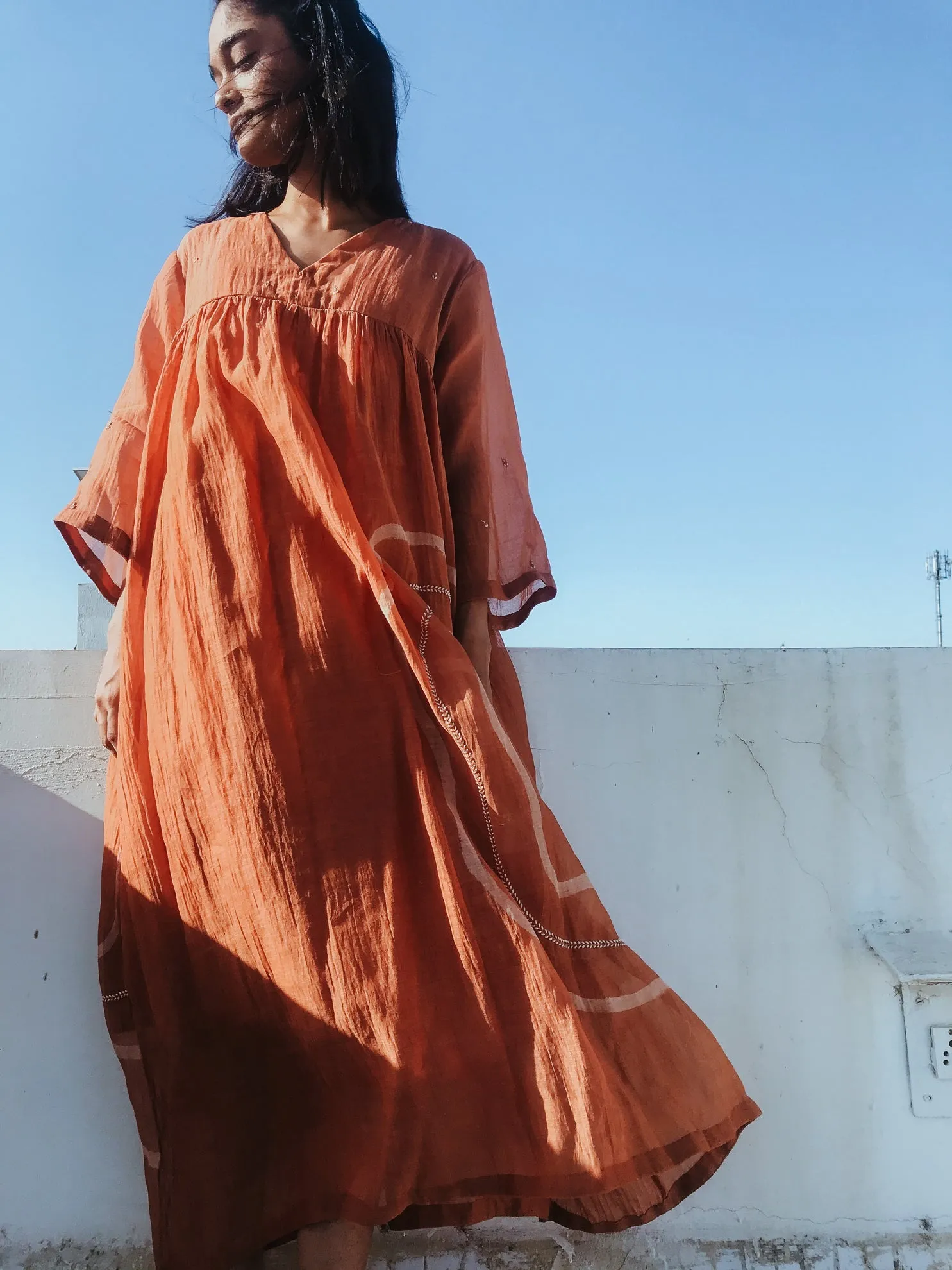 Rust Orange Arazi Dress