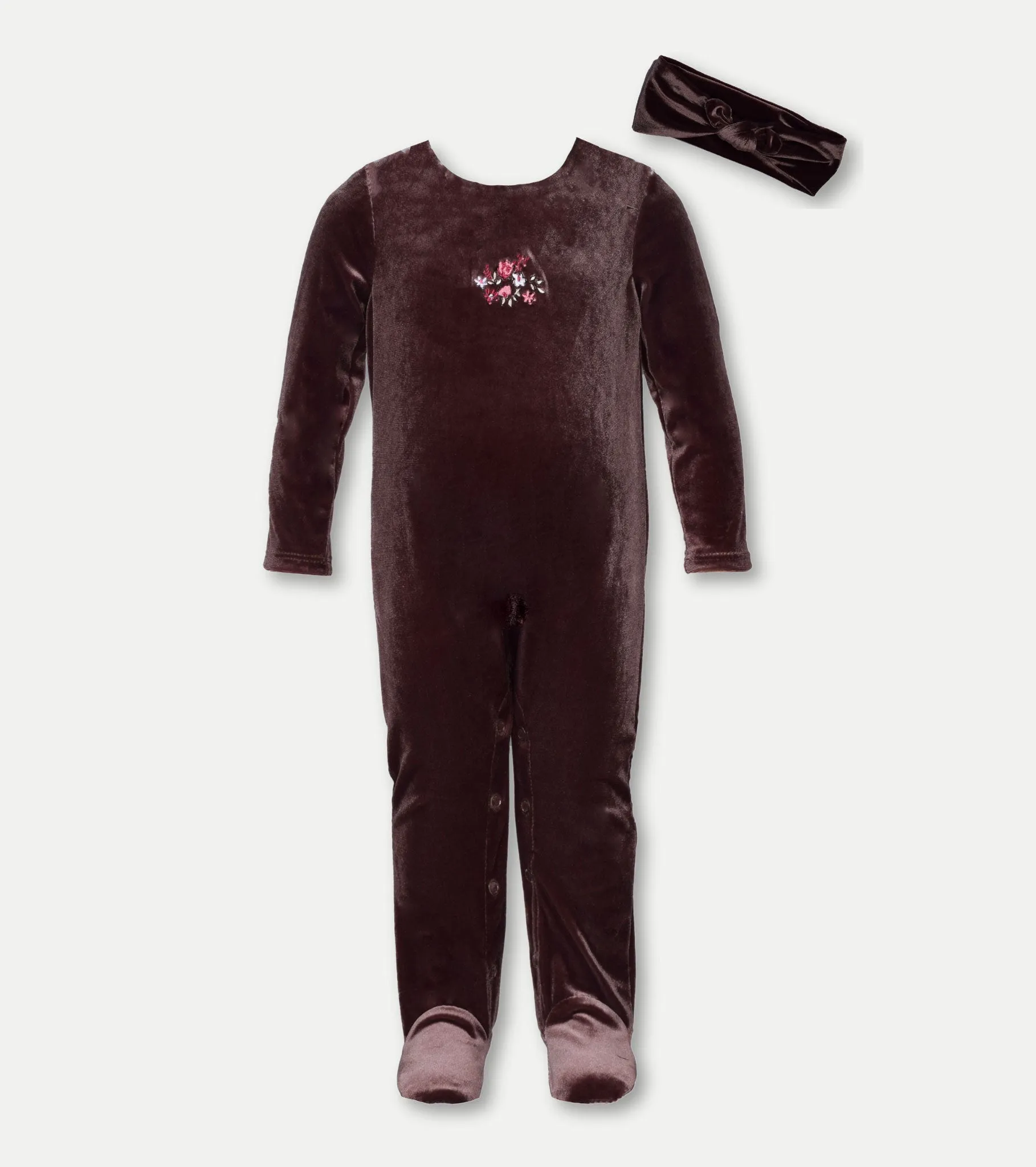 Sadie Velvet Onesie with Headband