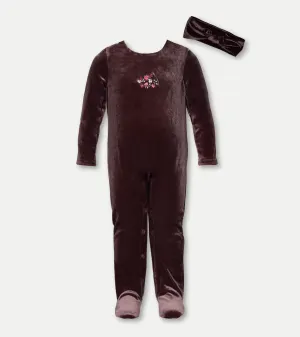Sadie Velvet Onesie with Headband