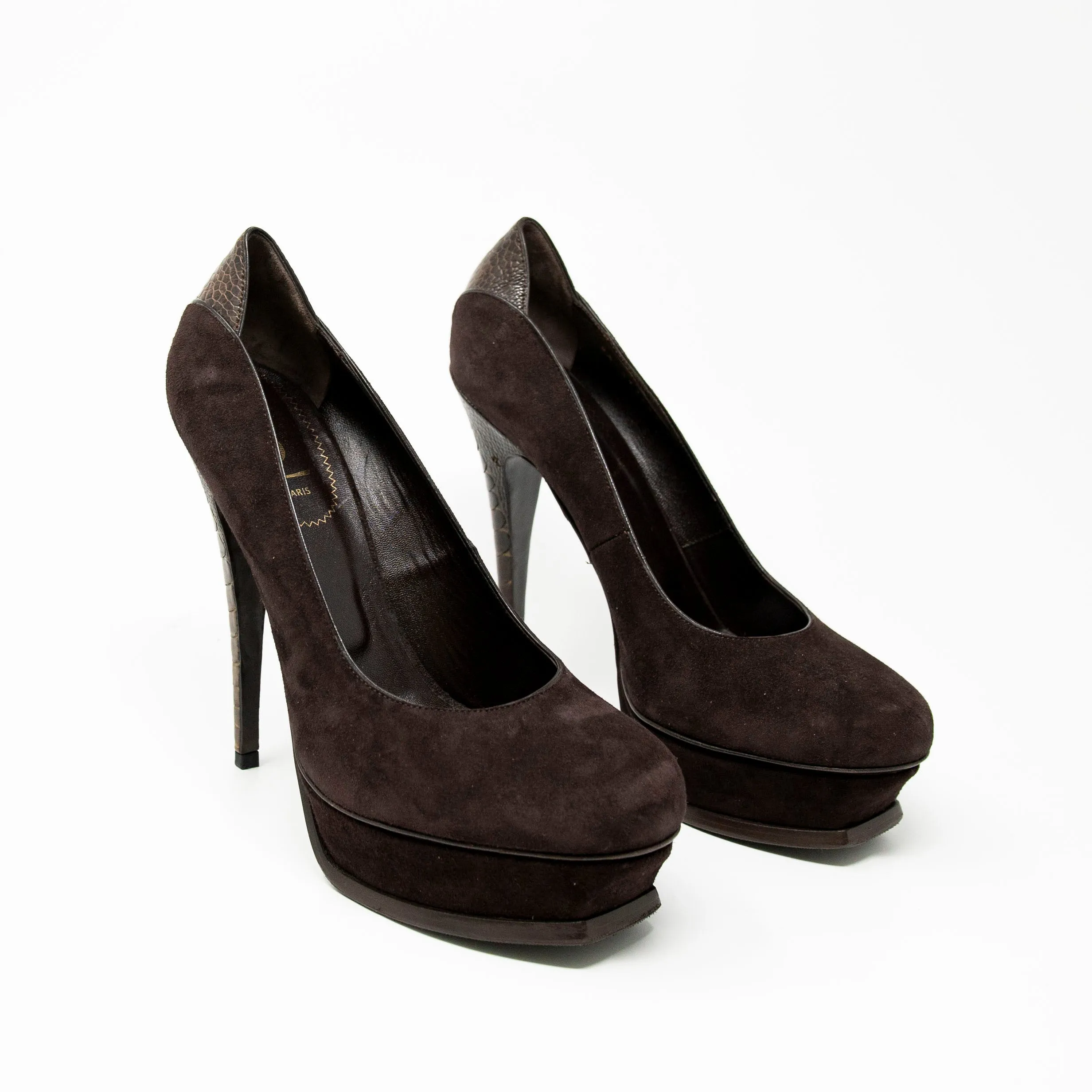 Saint Laurent Brown Tribute Pumps 41