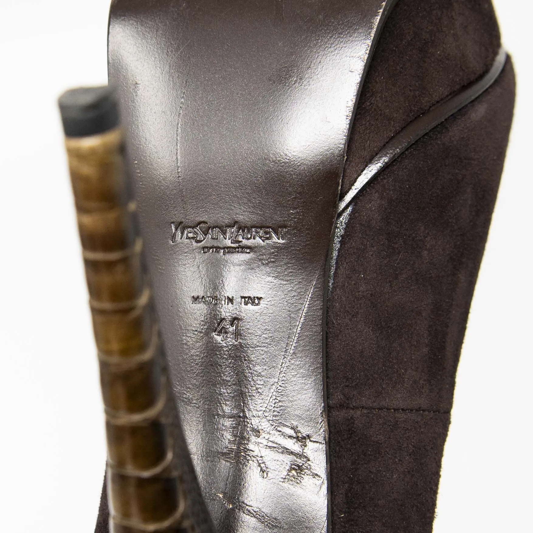 Saint Laurent Brown Tribute Pumps 41