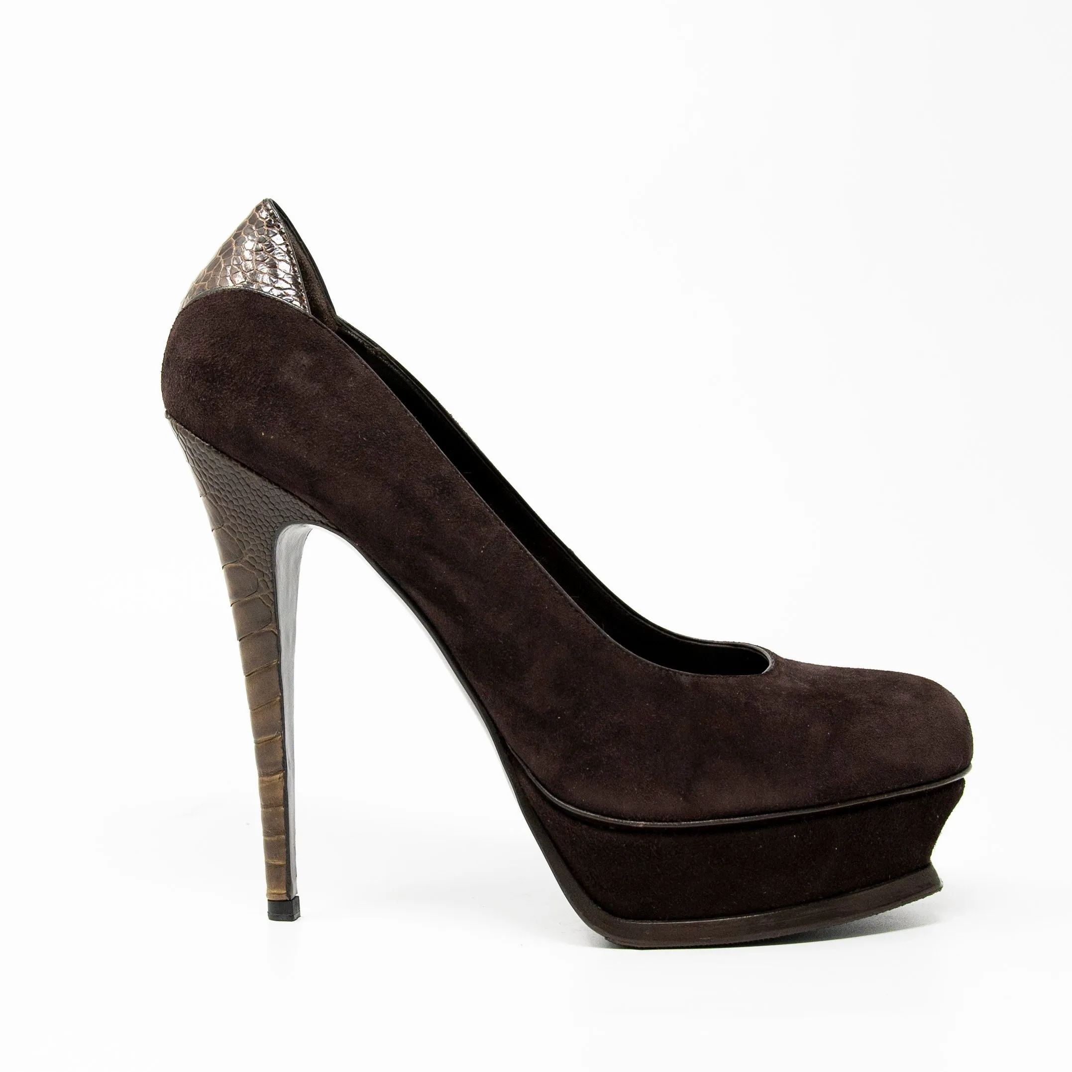 Saint Laurent Brown Tribute Pumps 41
