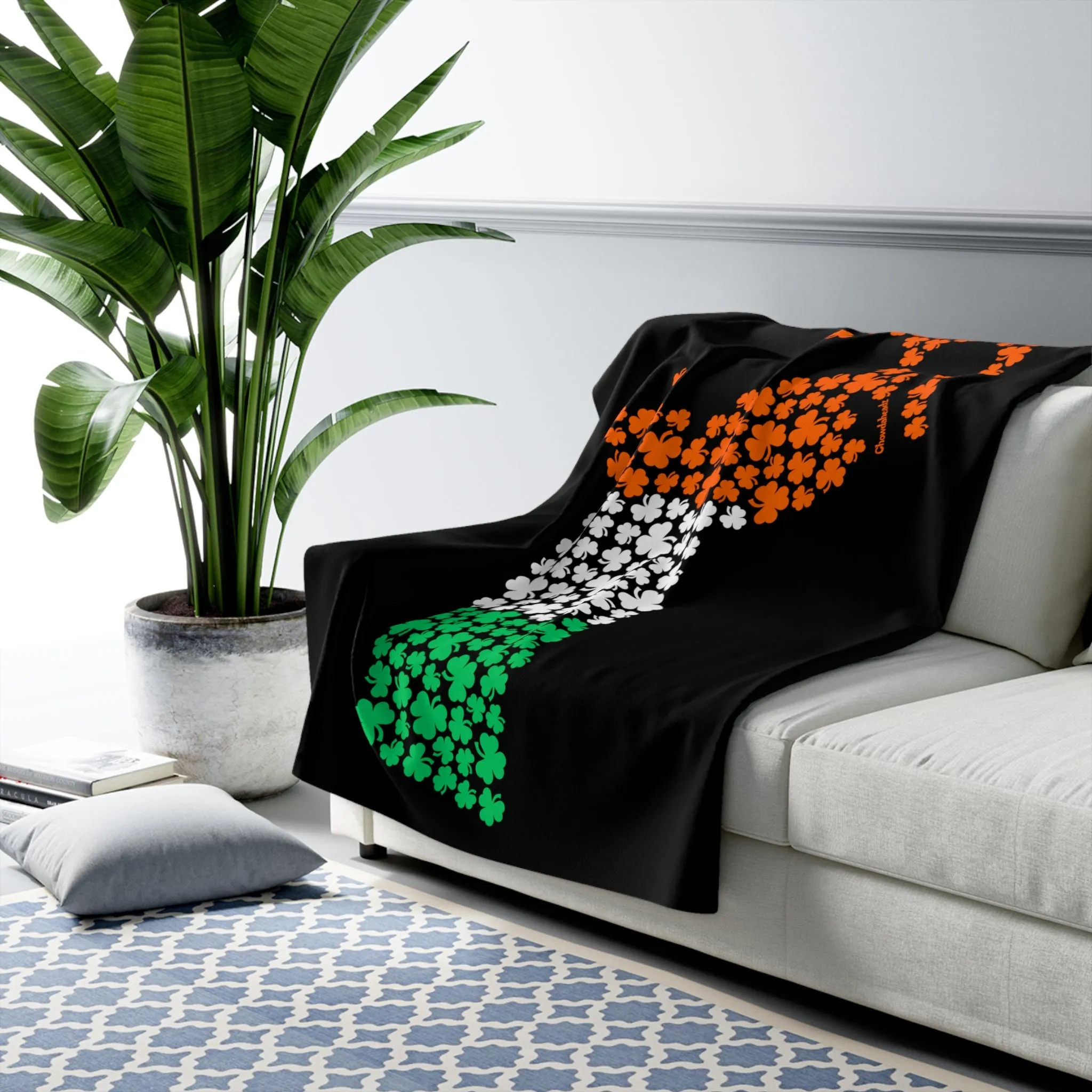 Shamrockachusetts Sherpa Fleece Blanket