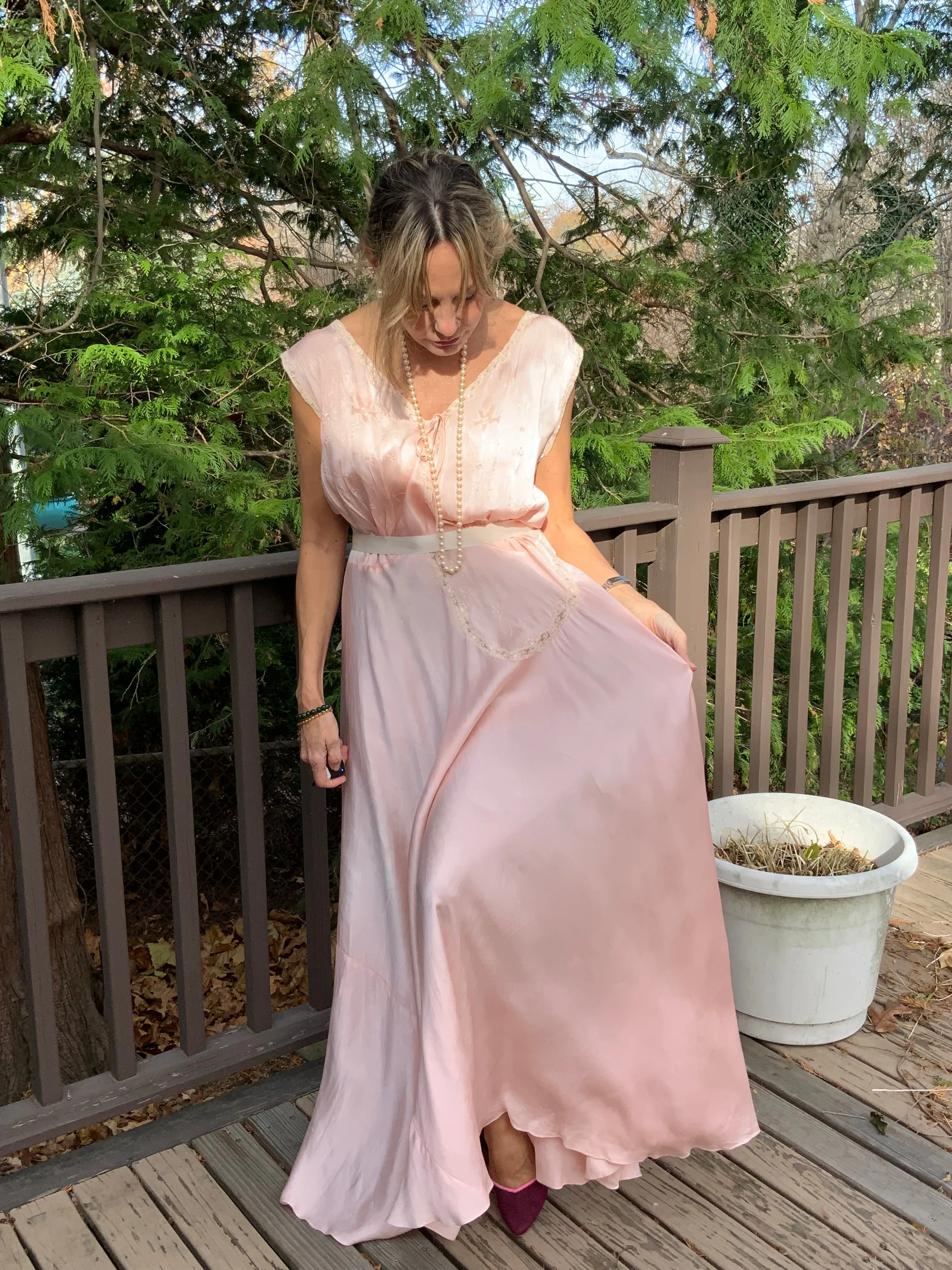 Silk Nightgown / Dress - 40s - 40T