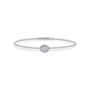 Siroo Oval Flower Diamond Flex Bangle