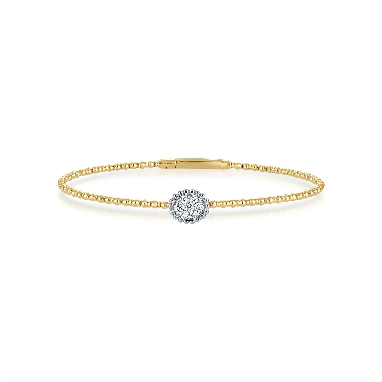 Siroo Oval Flower Diamond Flex Bangle