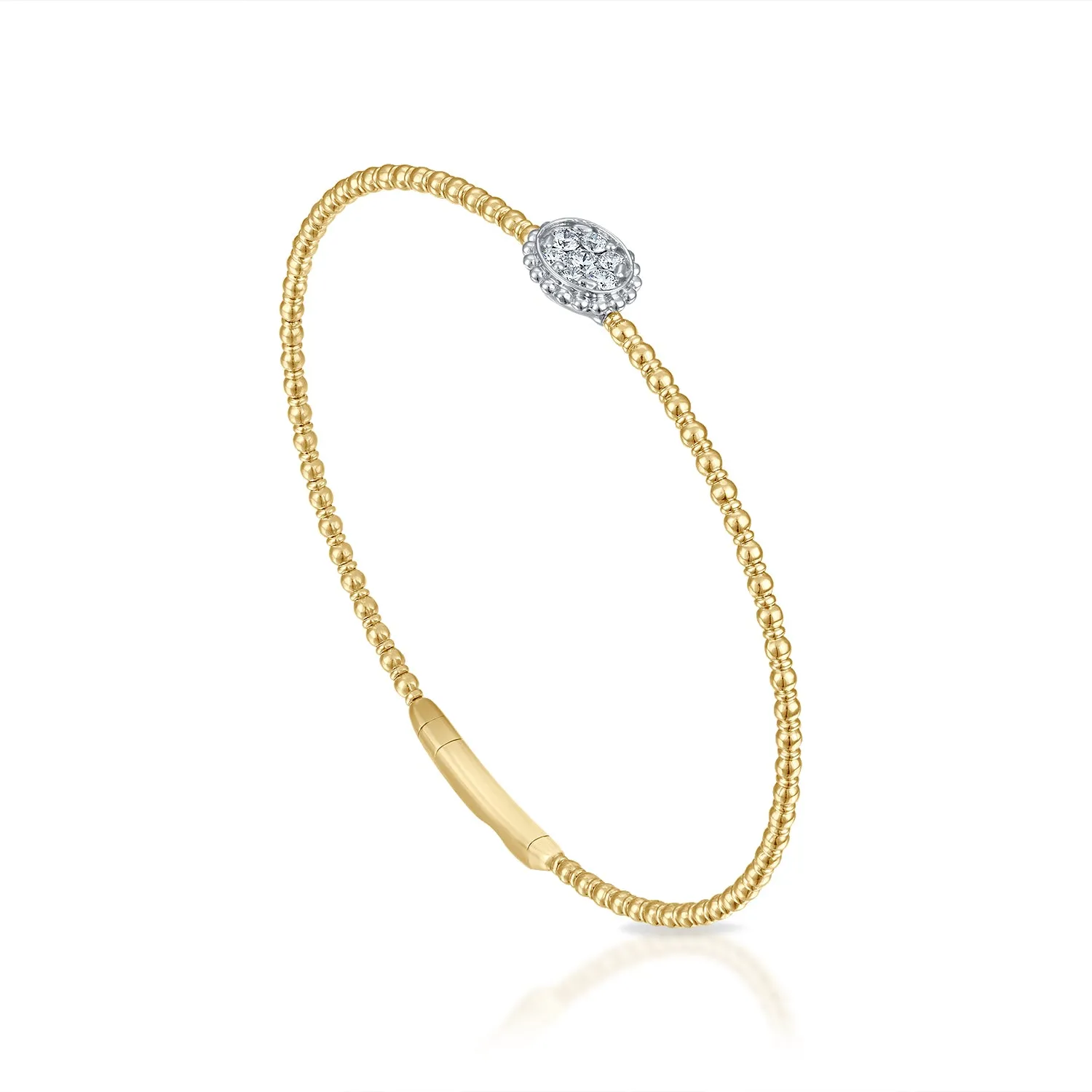 Siroo Oval Flower Diamond Flex Bangle
