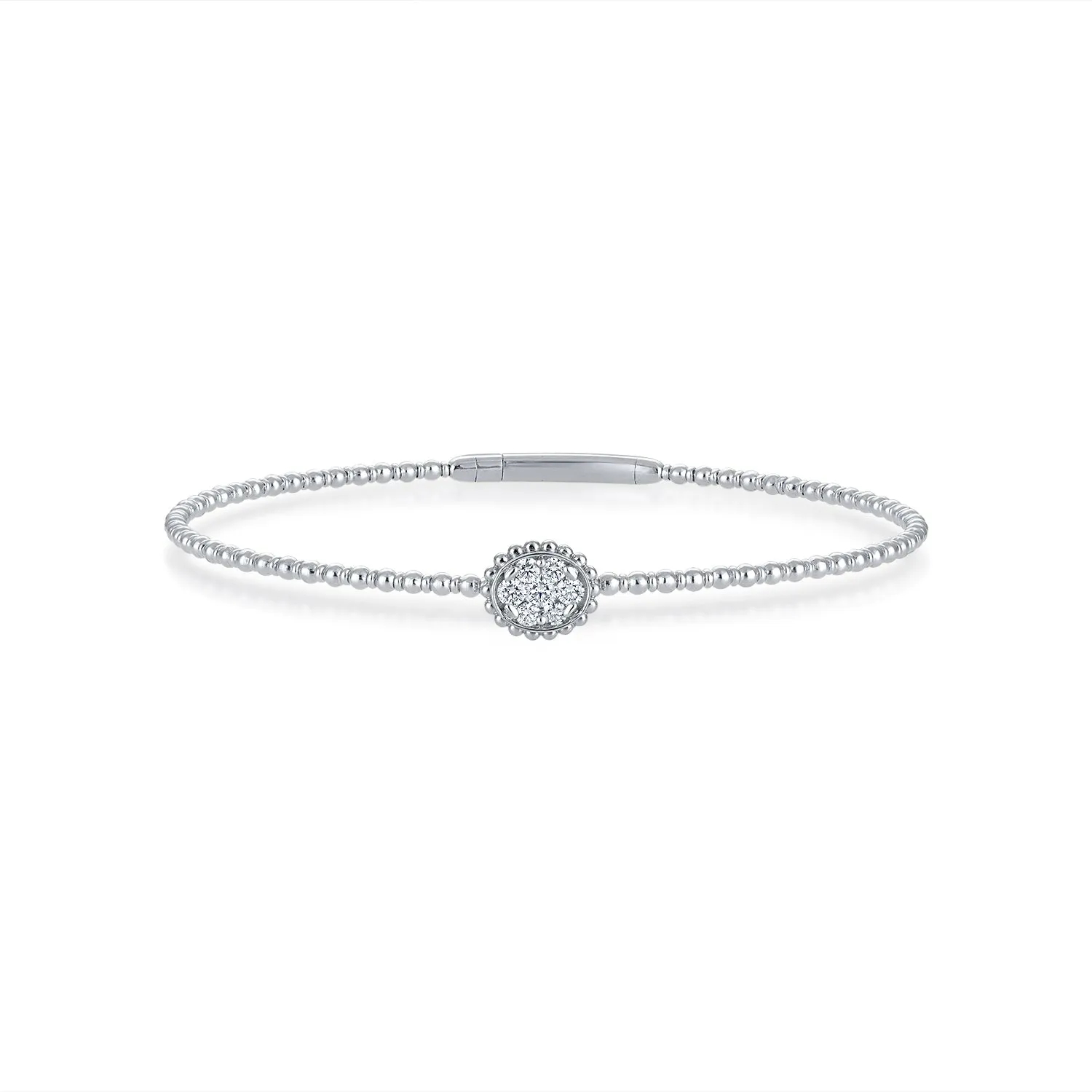 Siroo Oval Flower Diamond Flex Bangle
