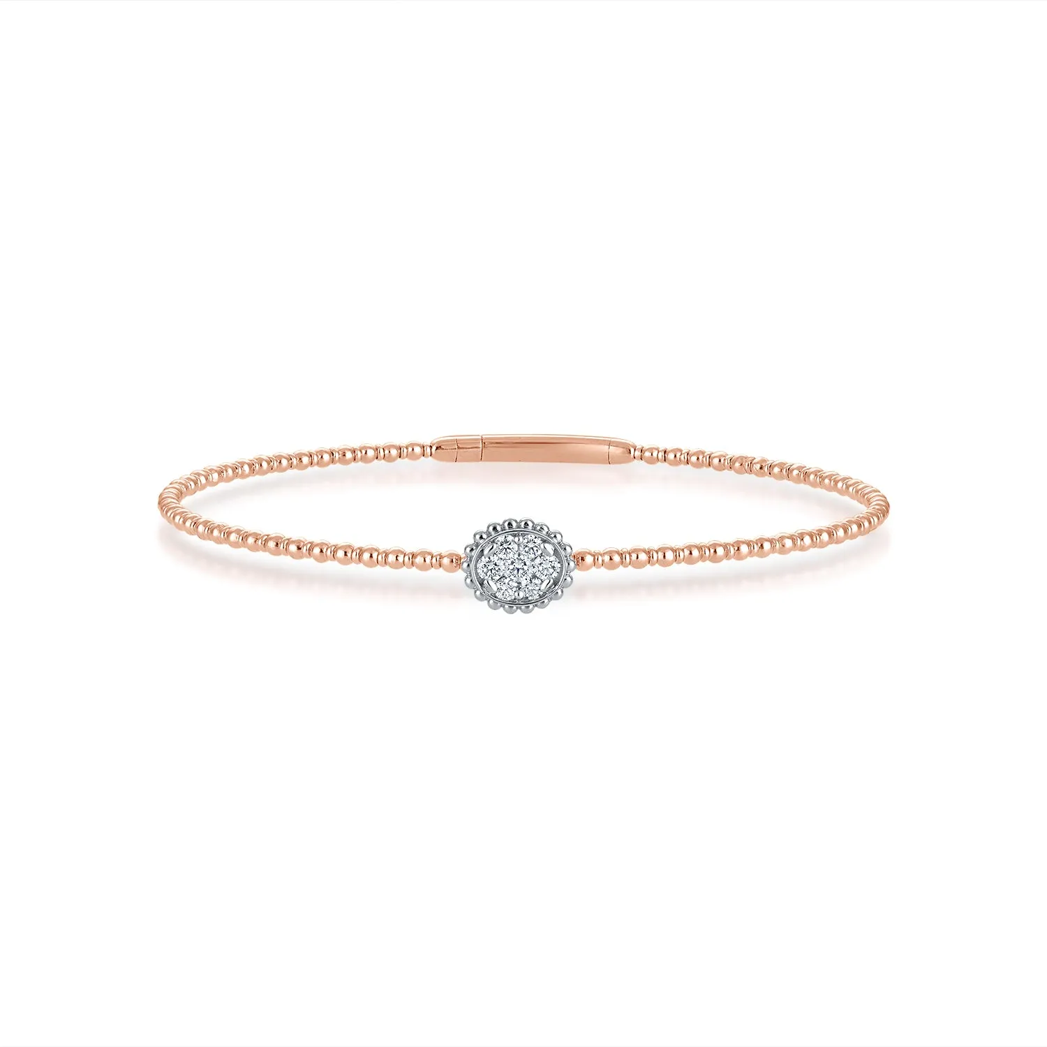 Siroo Oval Flower Diamond Flex Bangle