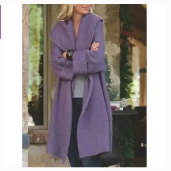 Soft Surroundings Telluride Wool Alpaca Topper Open Front Cardigan Sweater Small