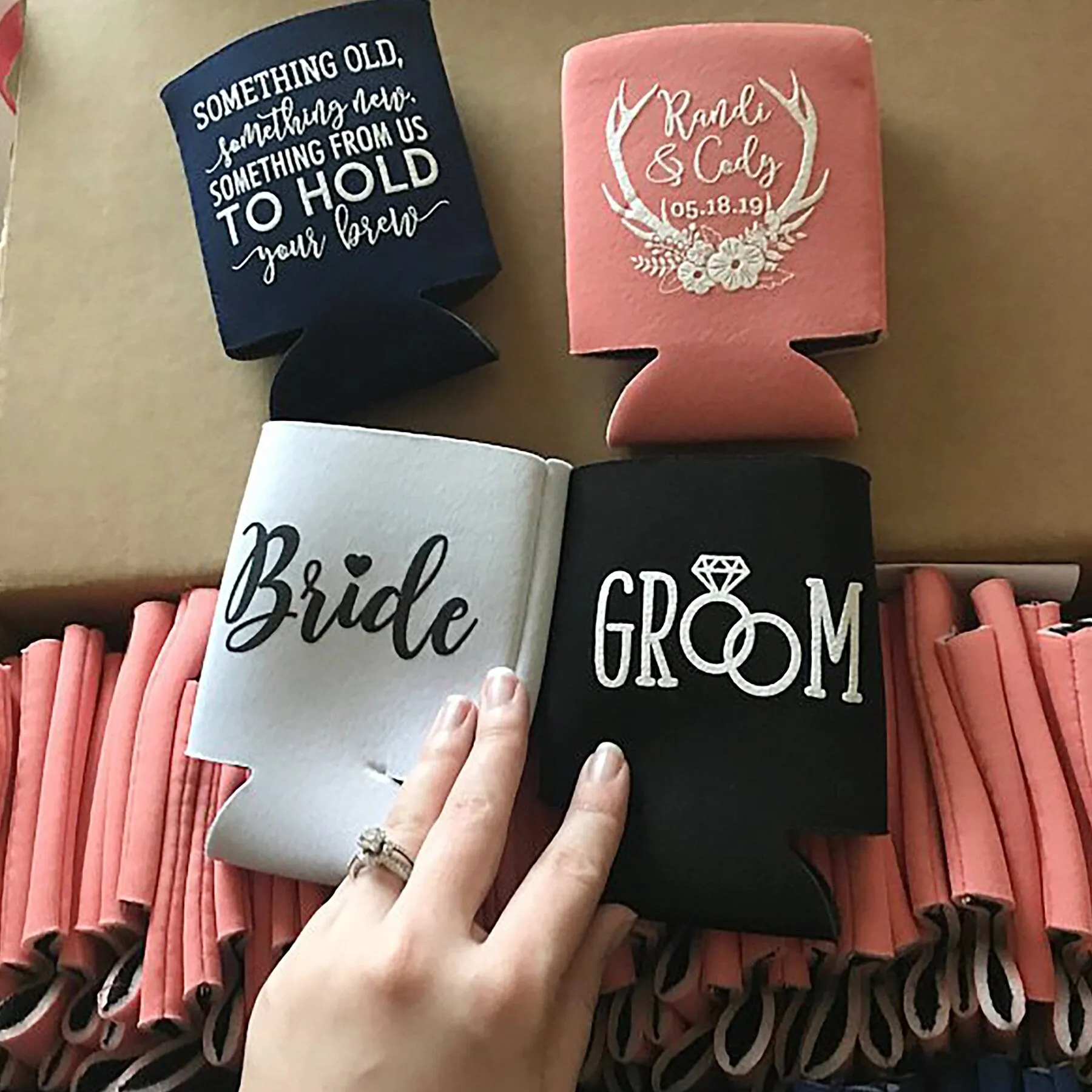 Something Old Something New - Wedding Can Cooler #101R