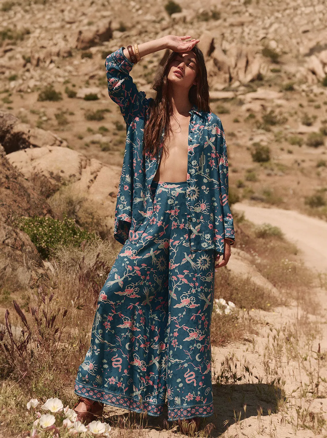 Spell - Desert Bandita Wide Leg Pant - Cobalt