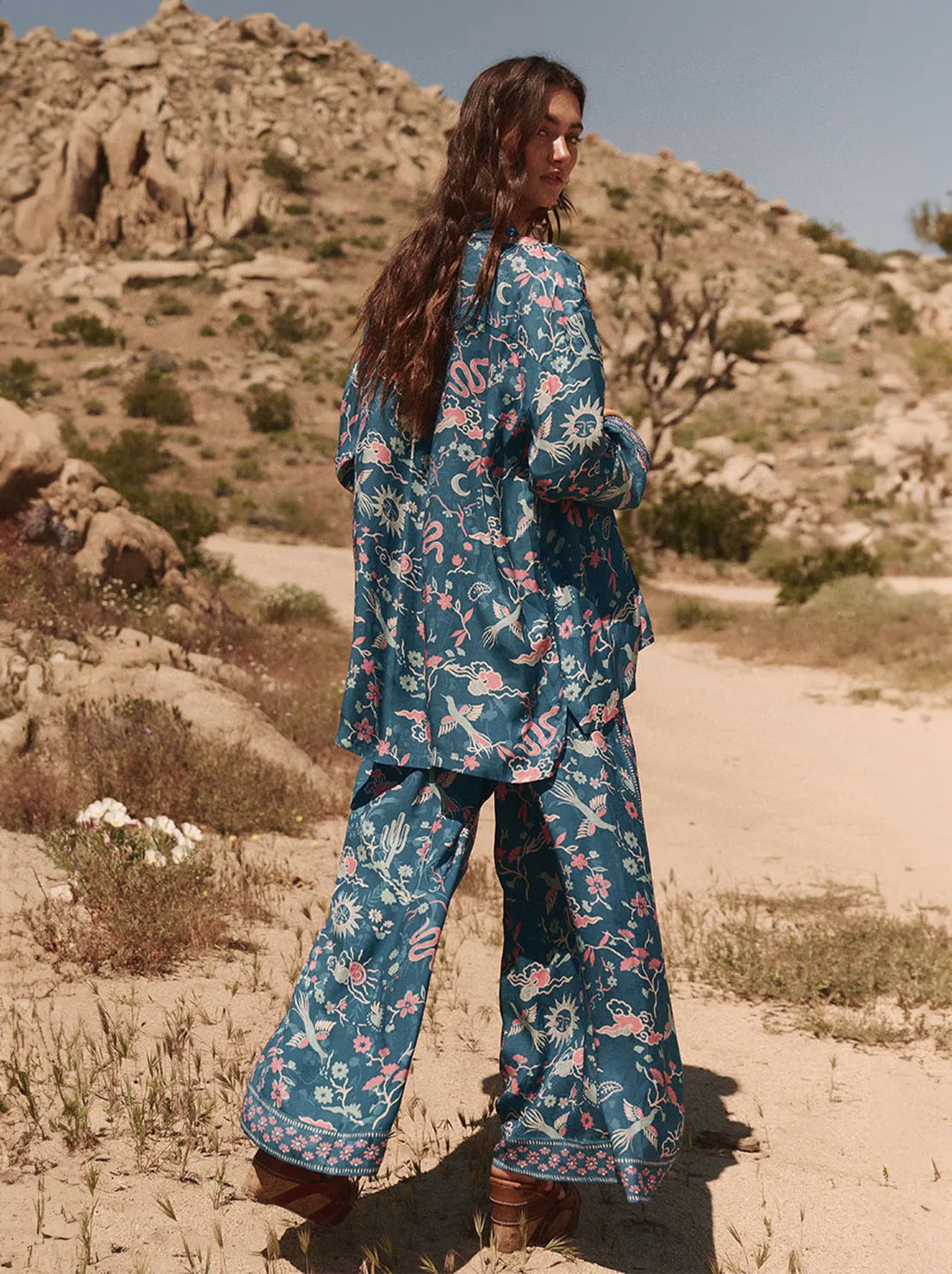 Spell - Desert Bandita Wide Leg Pant - Cobalt