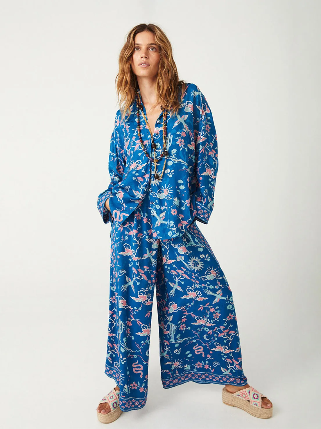 Spell - Desert Bandita Wide Leg Pant - Cobalt