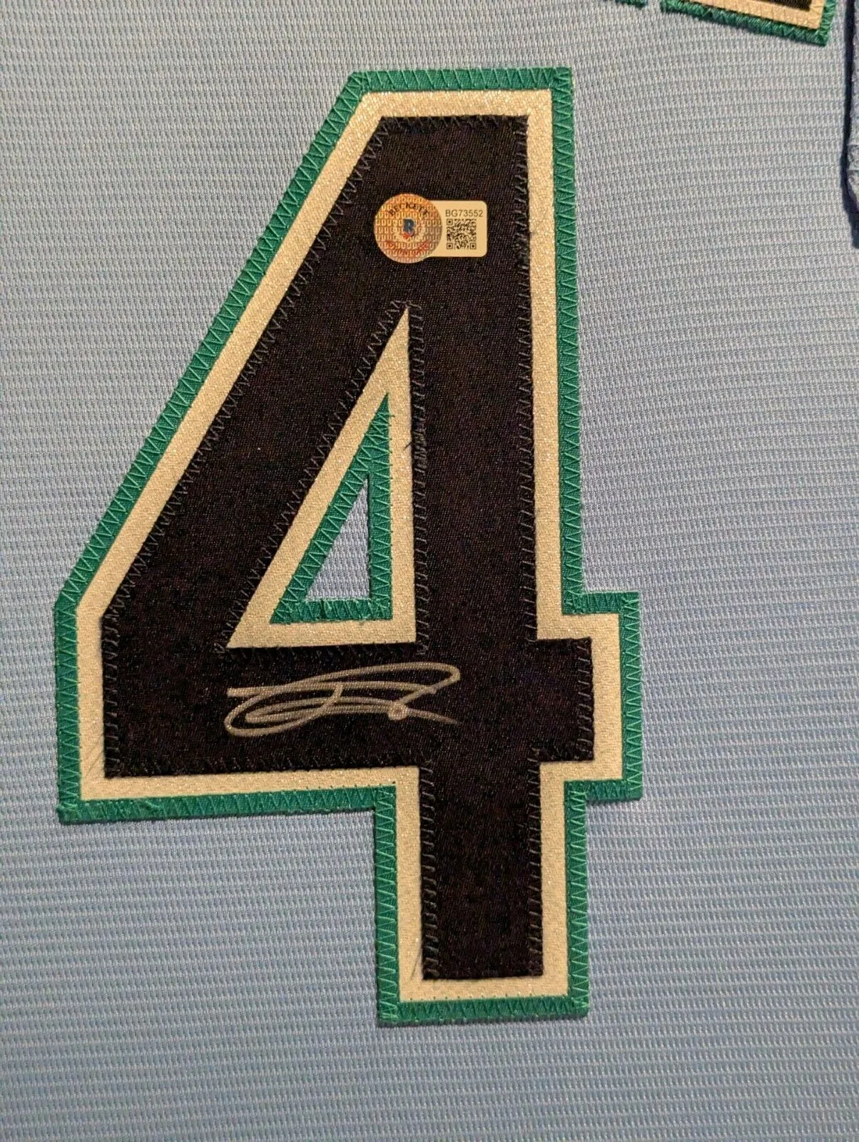 SUEDE FRAMED SEATTLE MARINERS JULIO RODRIGUEZ AUTOGRAPHED SIGNED JERSEY BECKETT