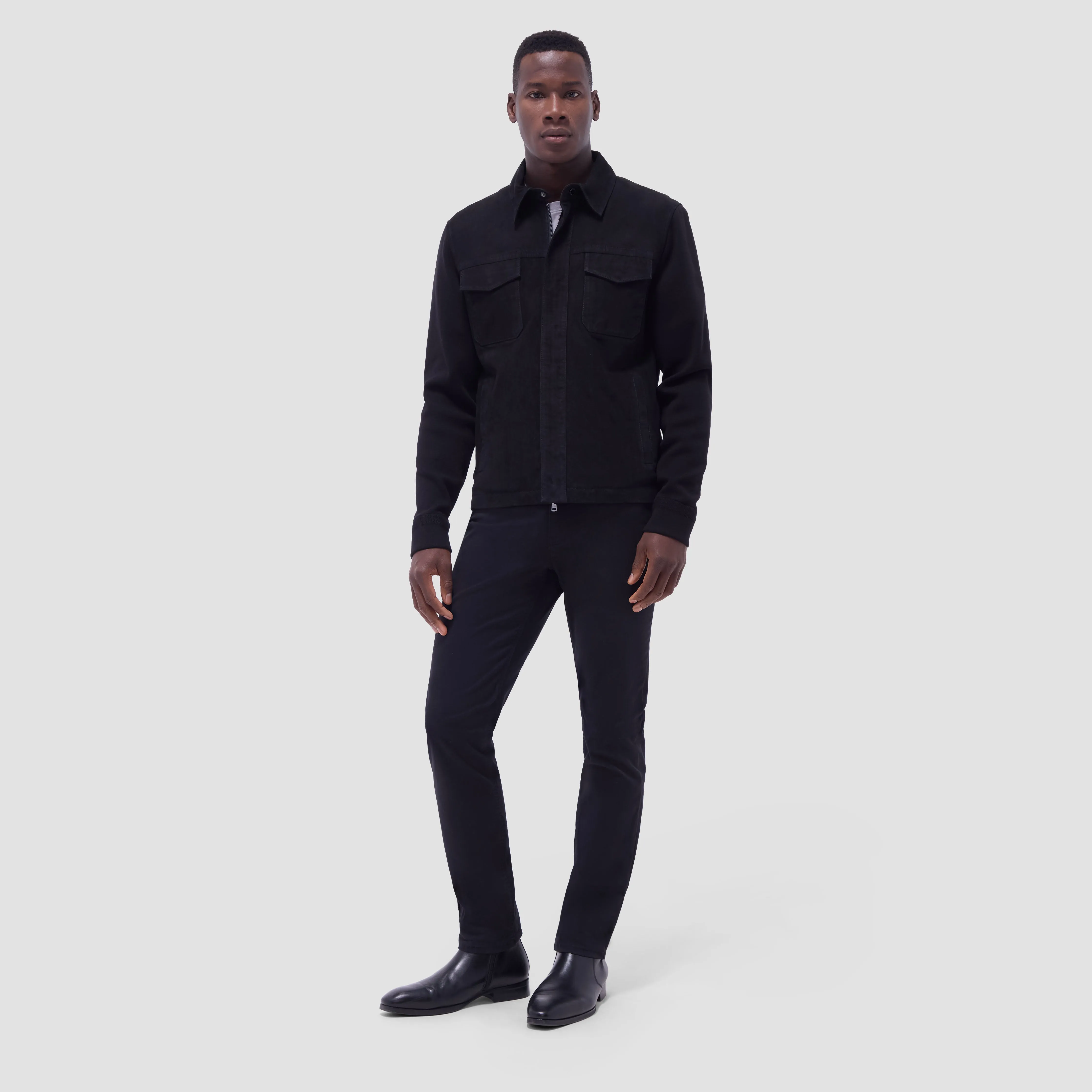 Suede Hybrid Bomber Jacket