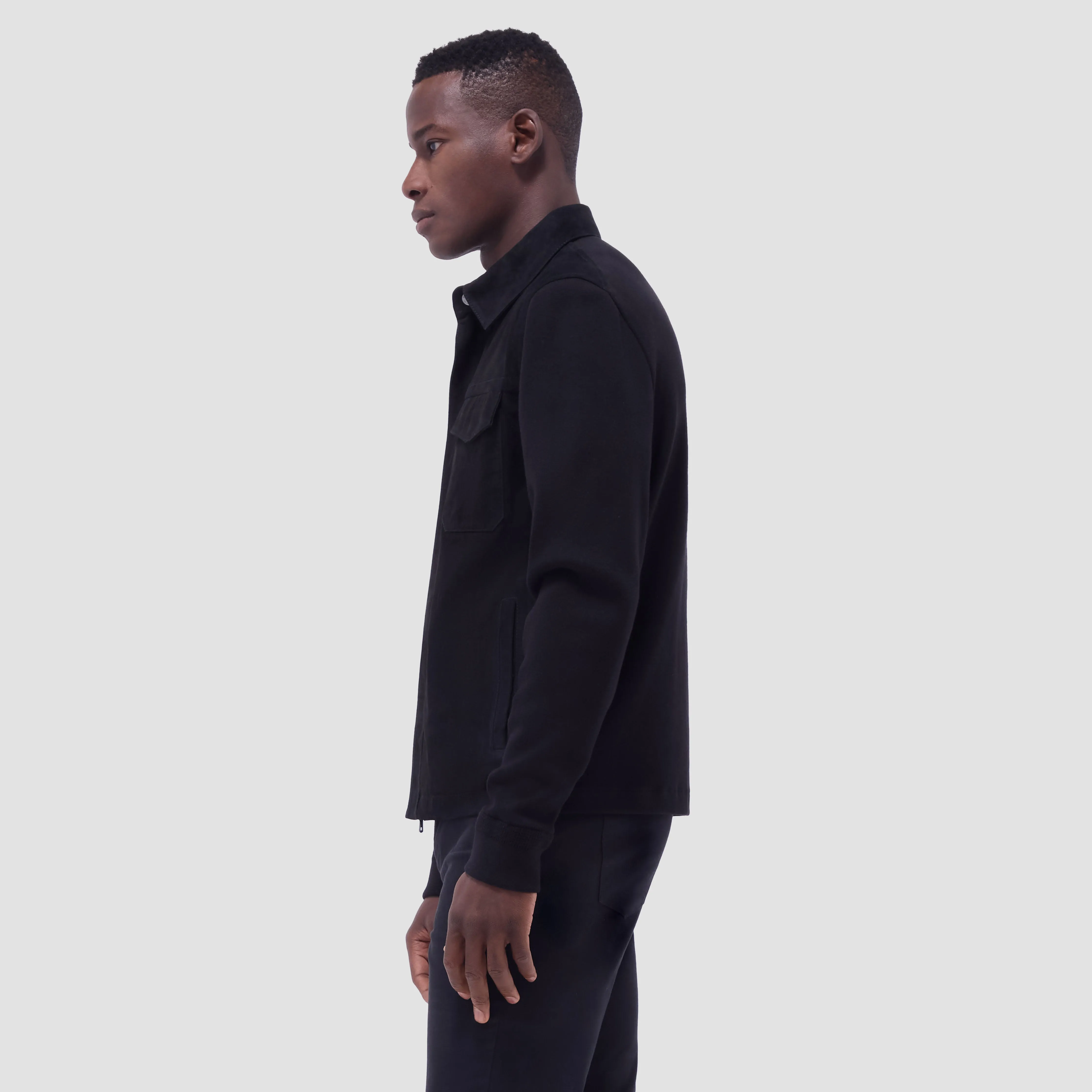 Suede Hybrid Bomber Jacket