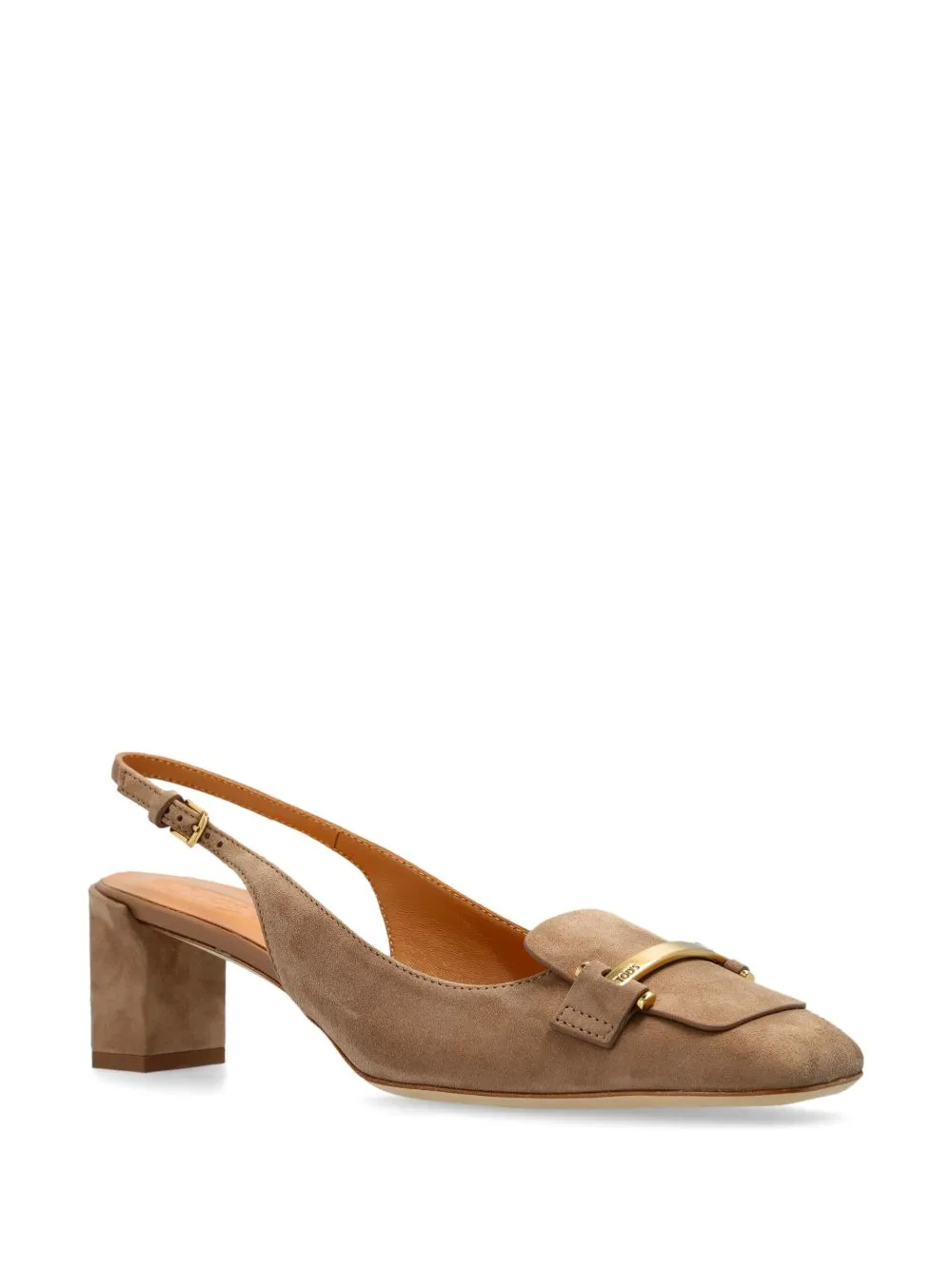 Suede leather slingback pumps