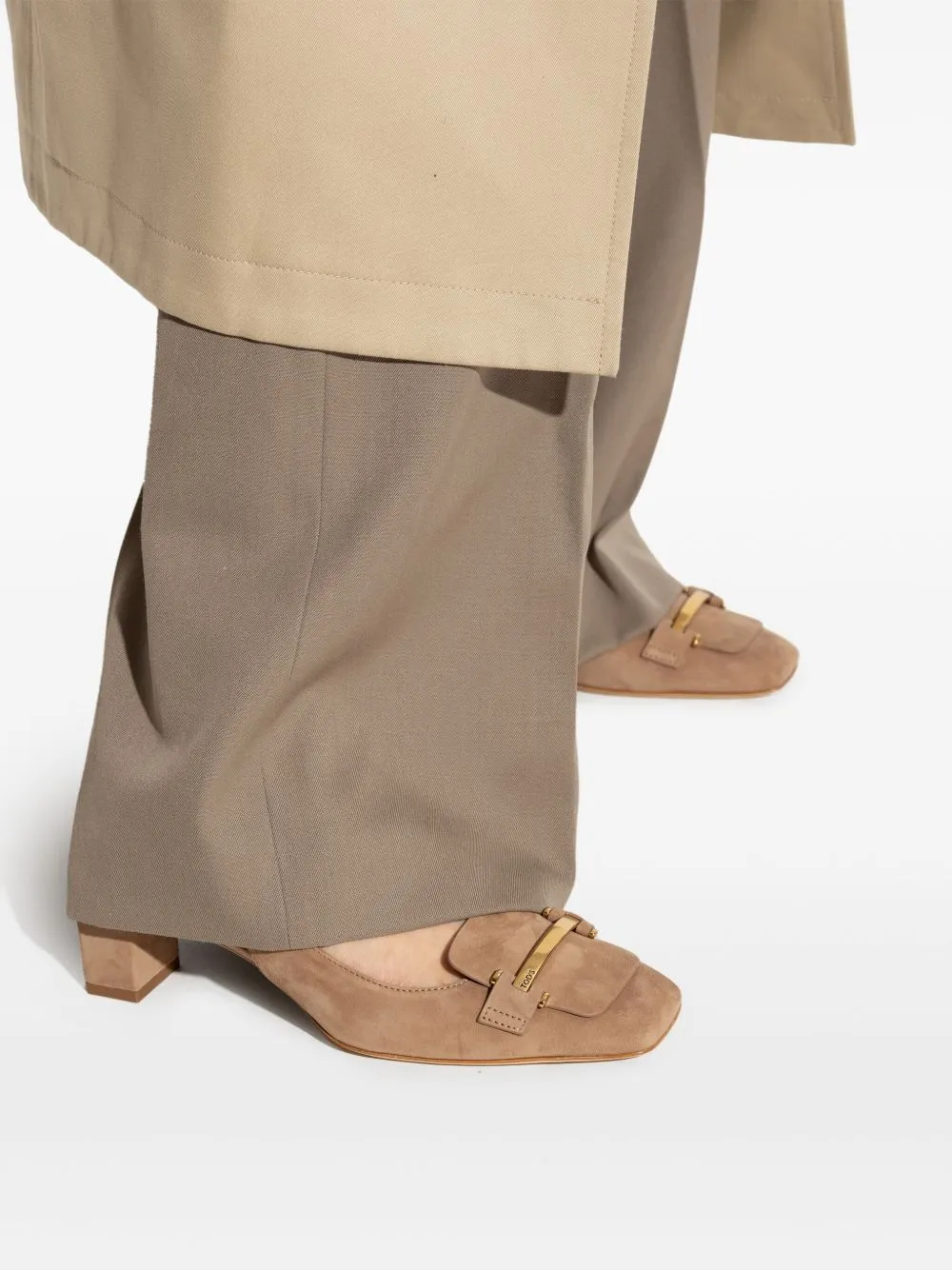 Suede leather slingback pumps