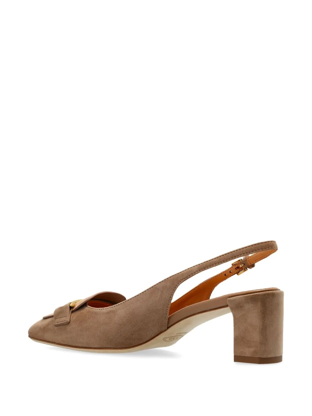 Suede leather slingback pumps