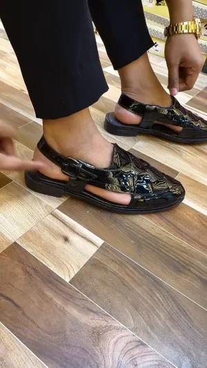 Summer Black Woven Sandals