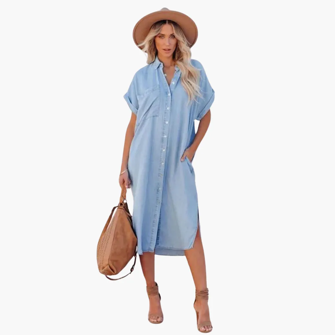Summer Relaxed Fit Midi Dress for Women