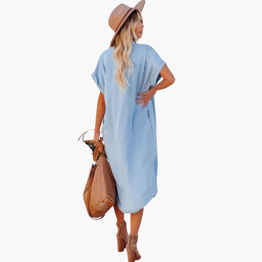 Summer Relaxed Fit Midi Dress for Women