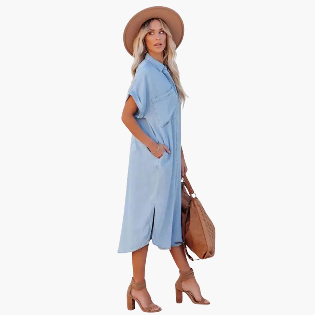 Summer Relaxed Fit Midi Dress for Women