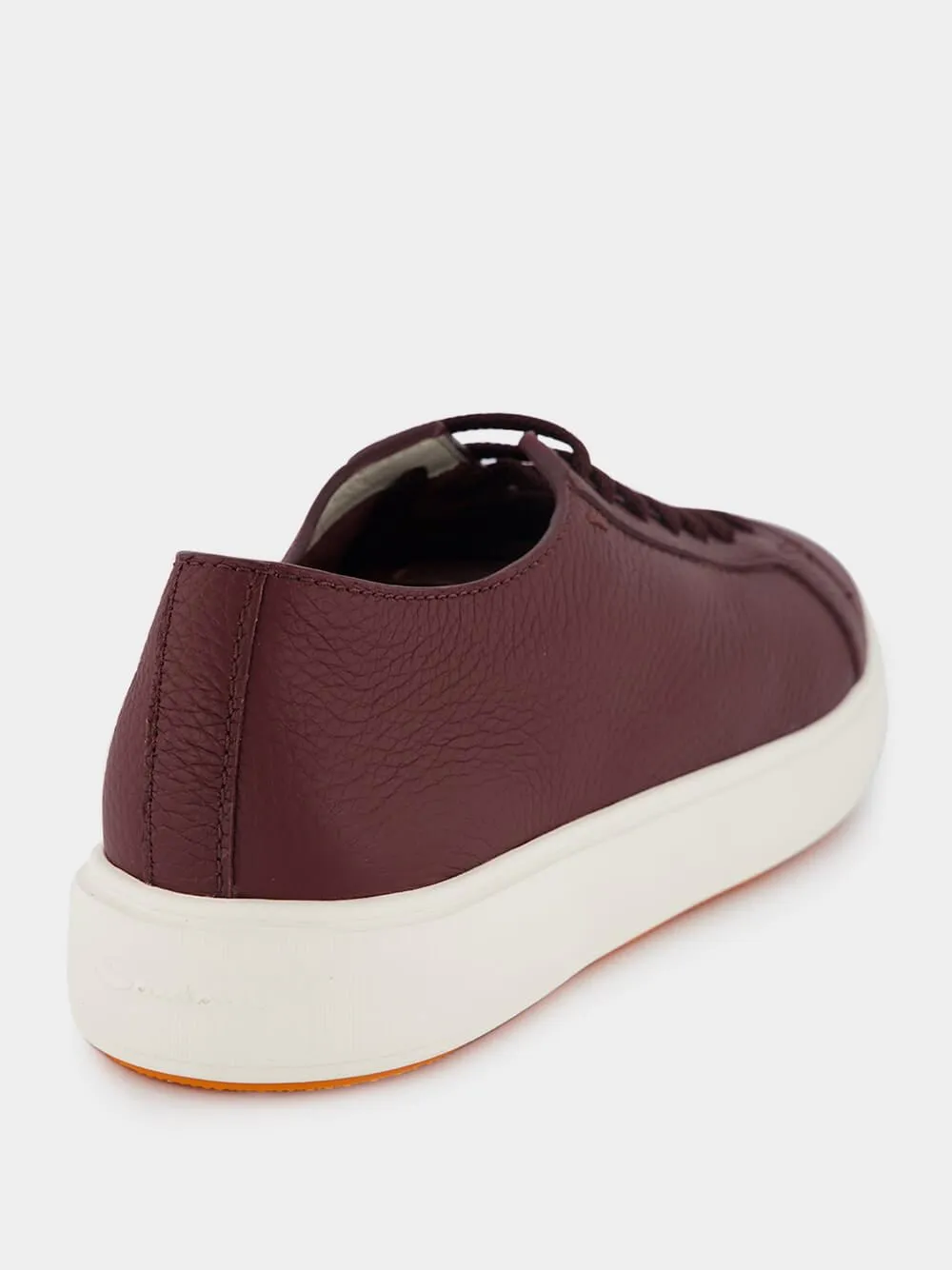 Textured-Leather Low-Top Sneakers