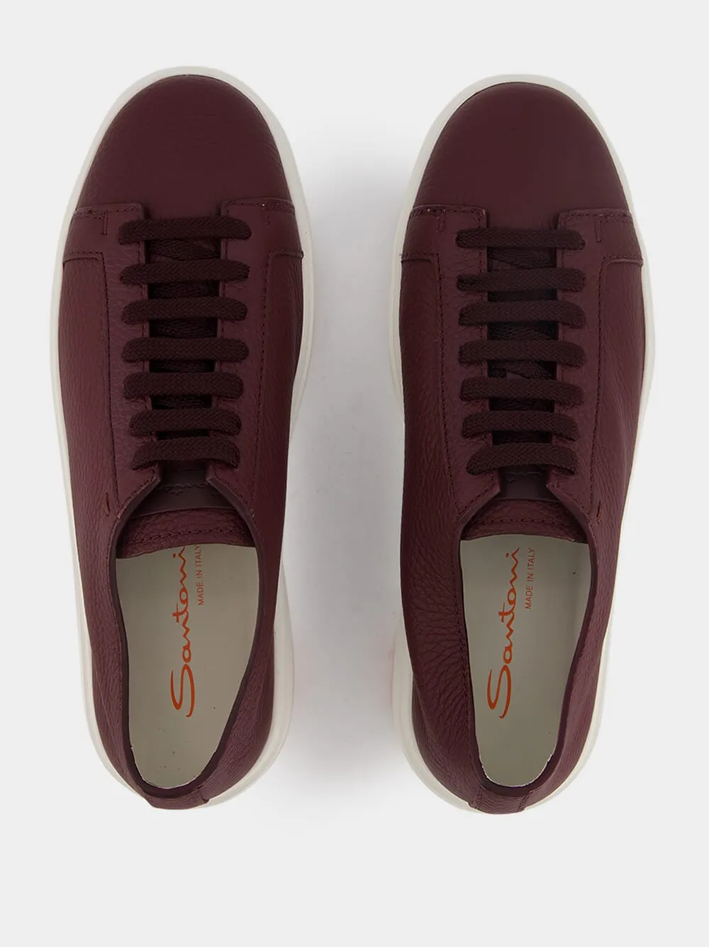 Textured-Leather Low-Top Sneakers