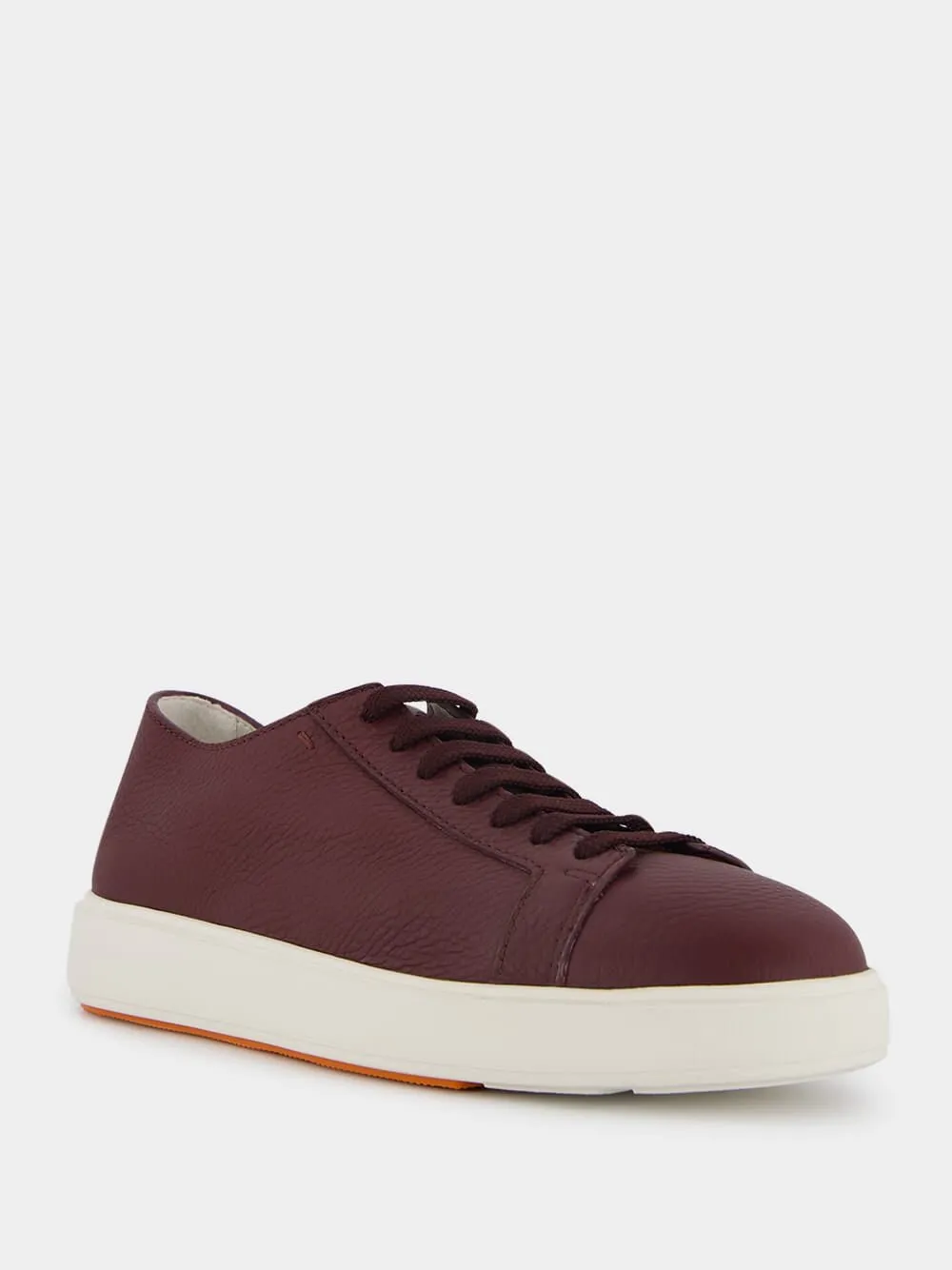 Textured-Leather Low-Top Sneakers