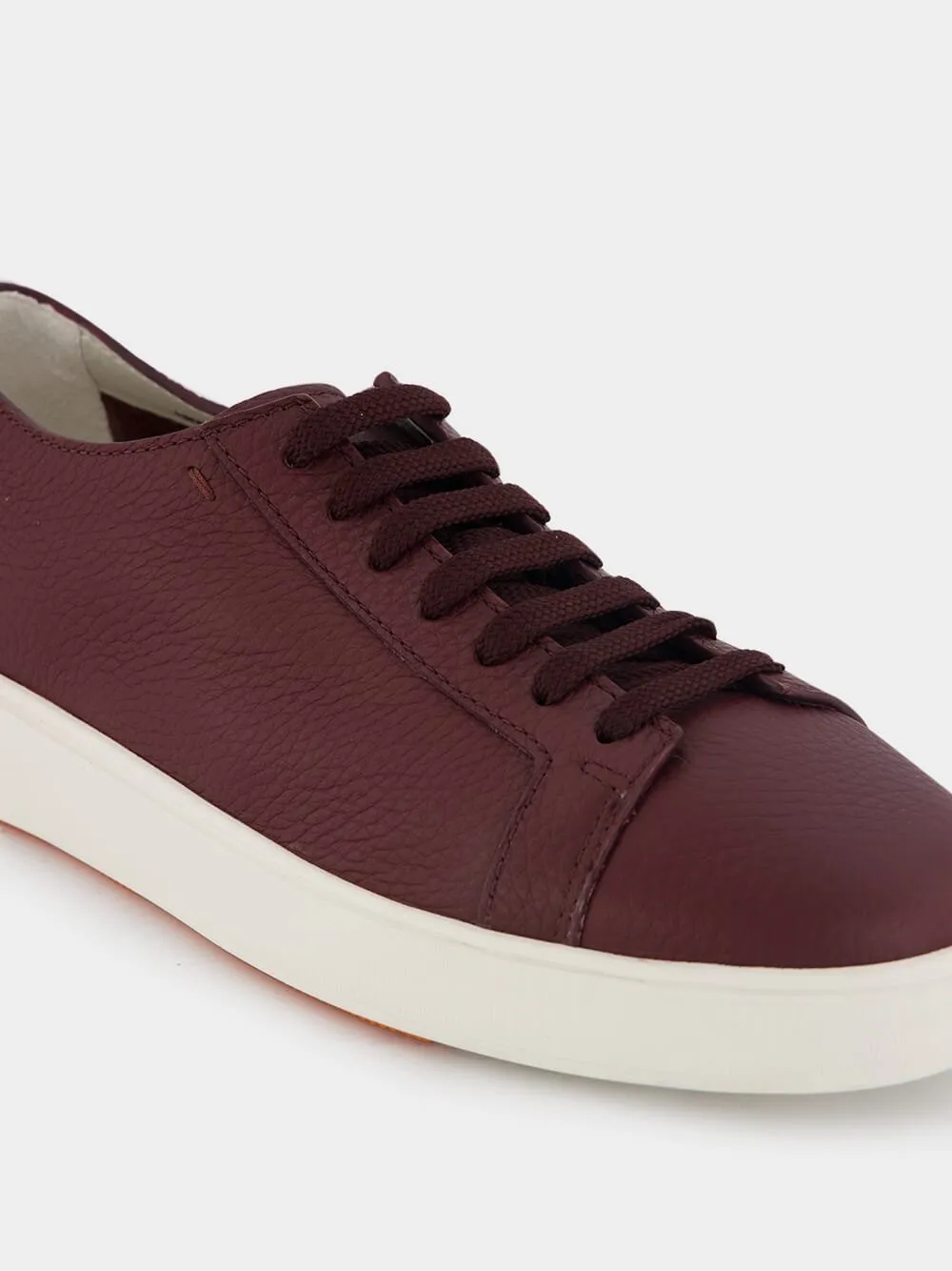 Textured-Leather Low-Top Sneakers