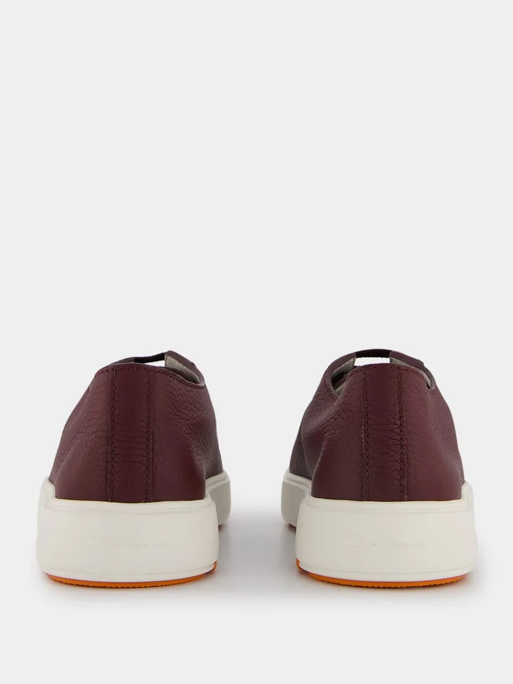 Textured-Leather Low-Top Sneakers
