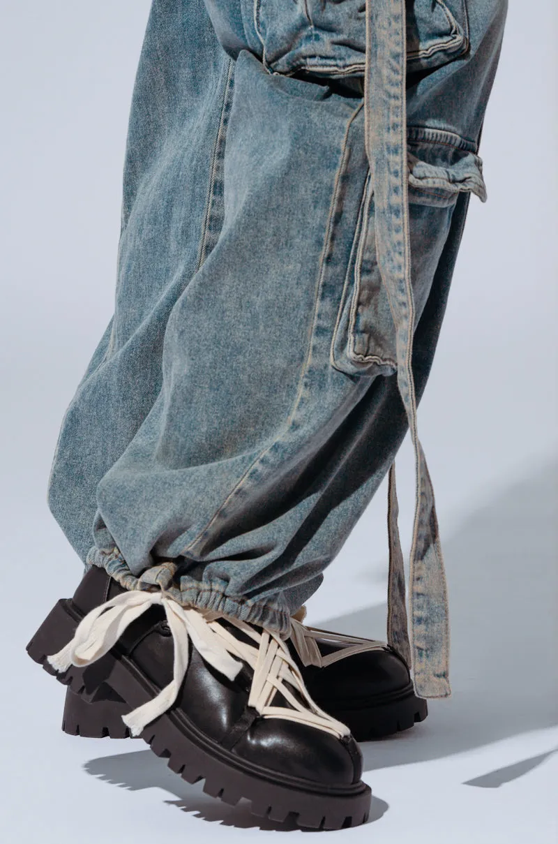 THINK ABOUT IT DENIM CARGO PANT