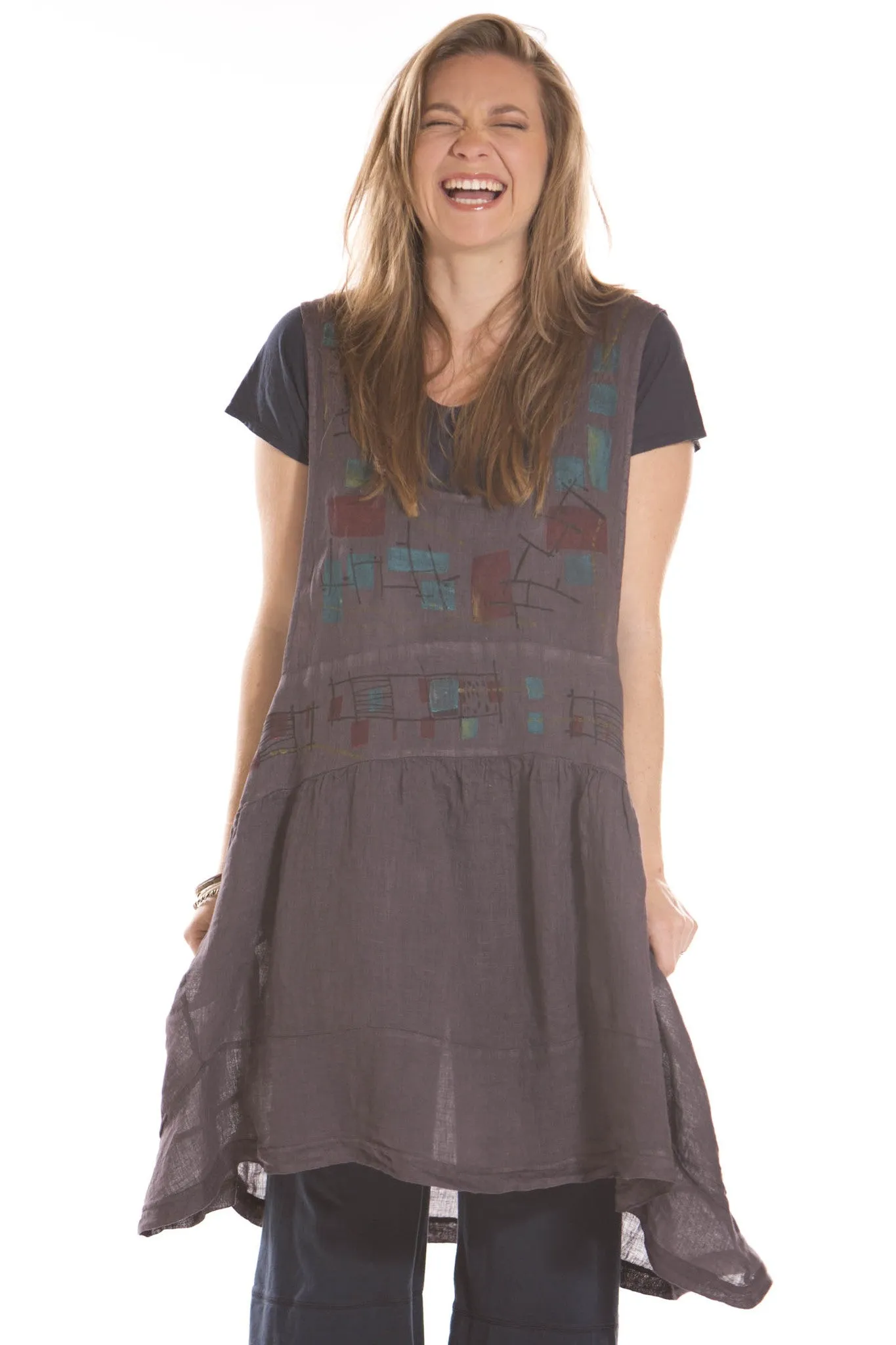 Twirl Over Layer Printed-Blue Fish Clothing