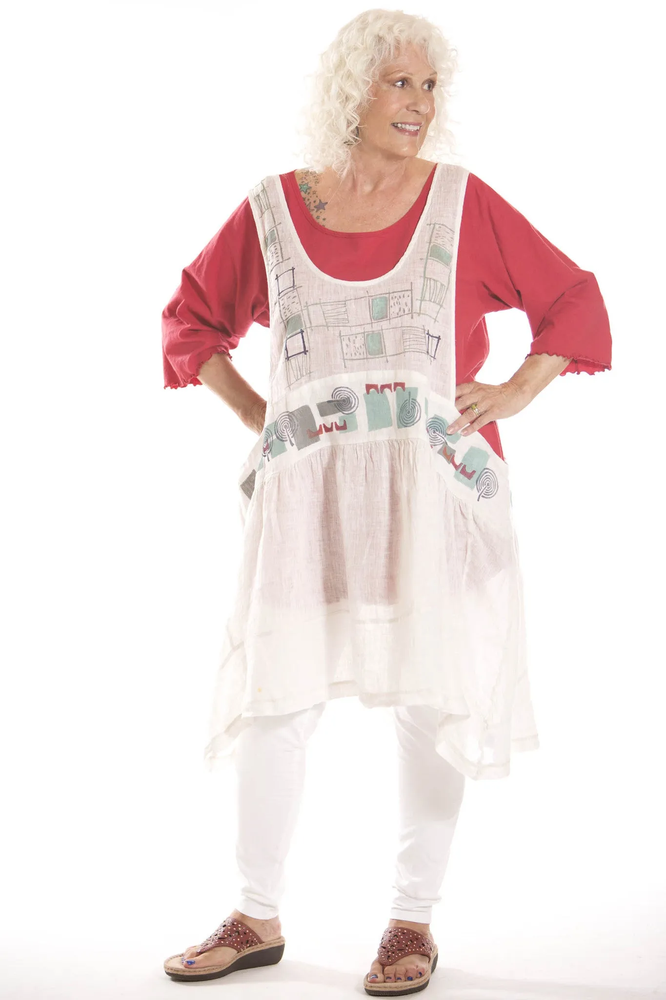 Twirl Over Layer Printed-Blue Fish Clothing