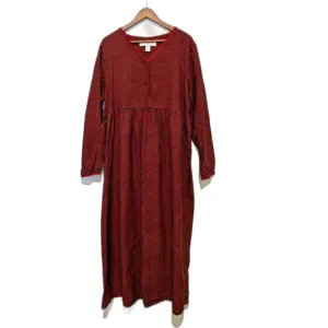 Victorias Secret Country Red Plaid Cotton Flannel Nightgown Prairie Cottage L